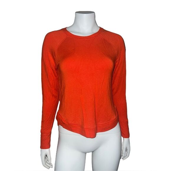 Athleta Women's Orange Haze Mindset Sweatshirt Relax Fit Tulip Hem Small NWOT - Picture 5 of 11